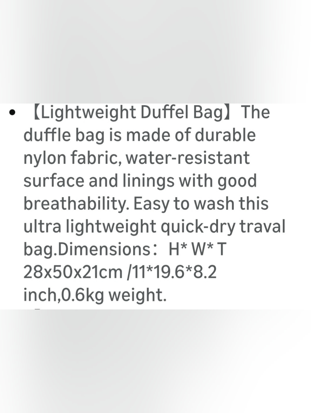 Lightweight Duffel Gym Bag - Picture 5 of 5